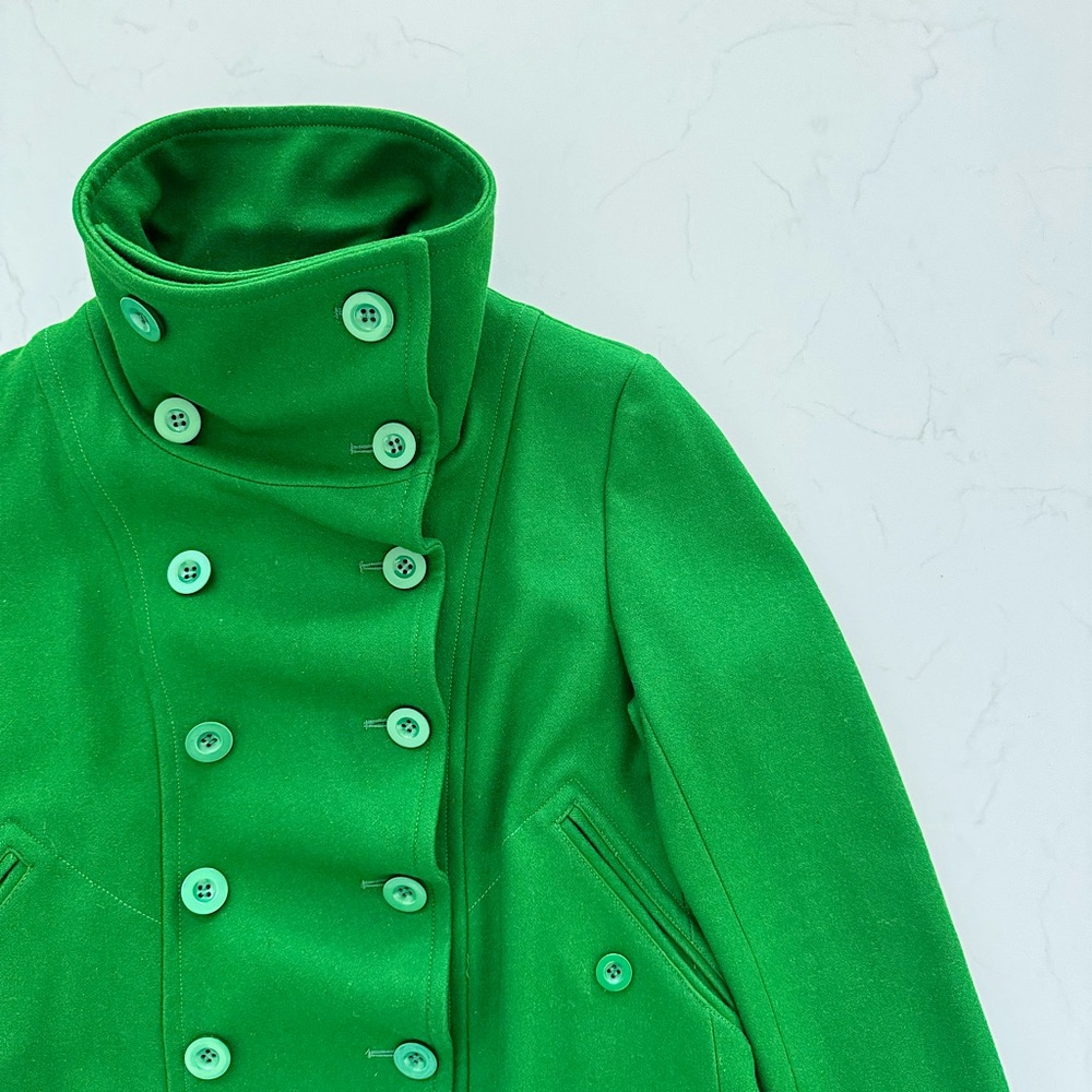 Green Double-Breasted Pea Coat